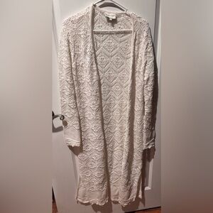 Ivory Lace Knitwear long Victorian flare Sweater Cardigan